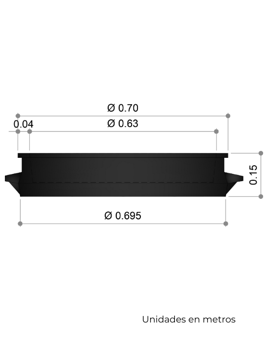Casquete y Tapadera embisagrada de Polietileno Negro para Pozo de Visita de Alcantarillado Sanitario Modelo HS-20
