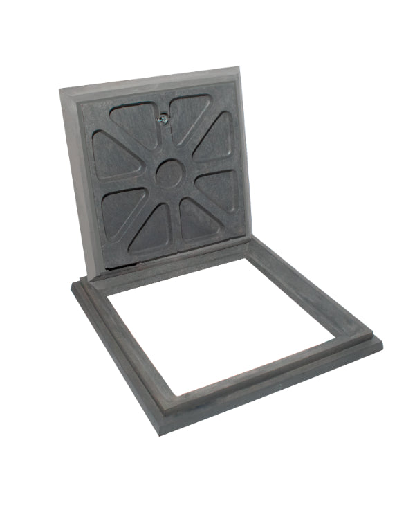 Marco y Tapadera de Polietileno Gris para Caja de Registro 60 cm x 60 cm