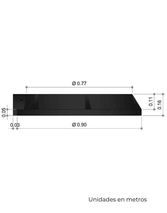 Casquete y Tapadera Embisagrada de Polietileno Negro de para pozo de Visita de Alcantarillado Sanitario Modelo HS - 25 - SOLTEC
