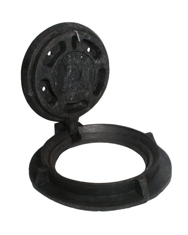 Casquete y Tapadera embisagrada de Polietileno Negro para Pozo de Visita de Alcantarillado Pluvial Modelo HS - 15 II - SOLTEC