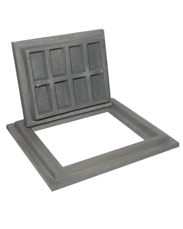 Marco y Tapadera de Polietileno Gris para Caja de Registro 50 cm x 60 cm - SOLTEC