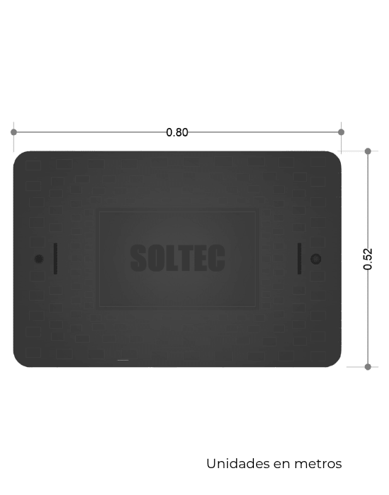 Marco y Tapadera de Polietileno Negro para Caja de Registro 52 cm x 80 cm - SOLTEC