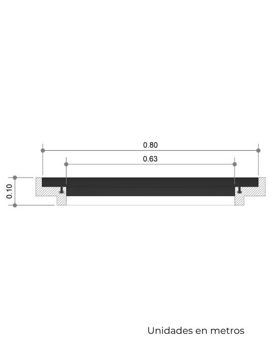 Marco y Tapadera de Polietileno Negro para Caja de Registro 52 cm x 80 cm - SOLTEC