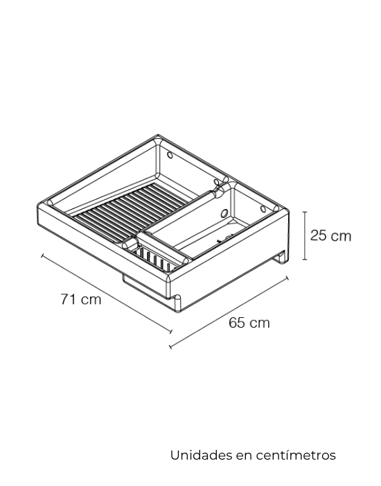 Pila Plástica Blanca Grande con Rival Integrado y Jabonera - SOLTEC