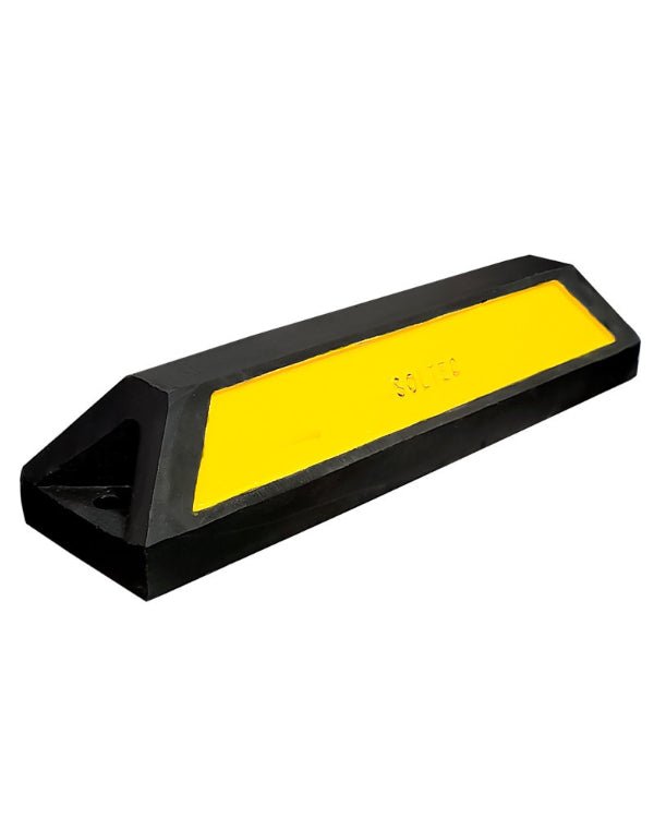 Tope Individual de Polietileno Negro Reciclado con Pintura Amarilla para Estacionamiento - SOLTEC