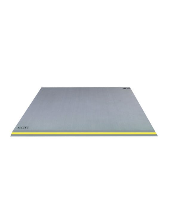 Alfombra Antifatiga Grande Gris Claro LL con Franja Amarilla 1 1/4" - SOLTEC