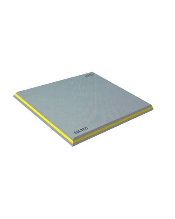 Alfombra Antifatiga Gris Claro LL con Franja Amarilla 1 1/4" - SOLTEC