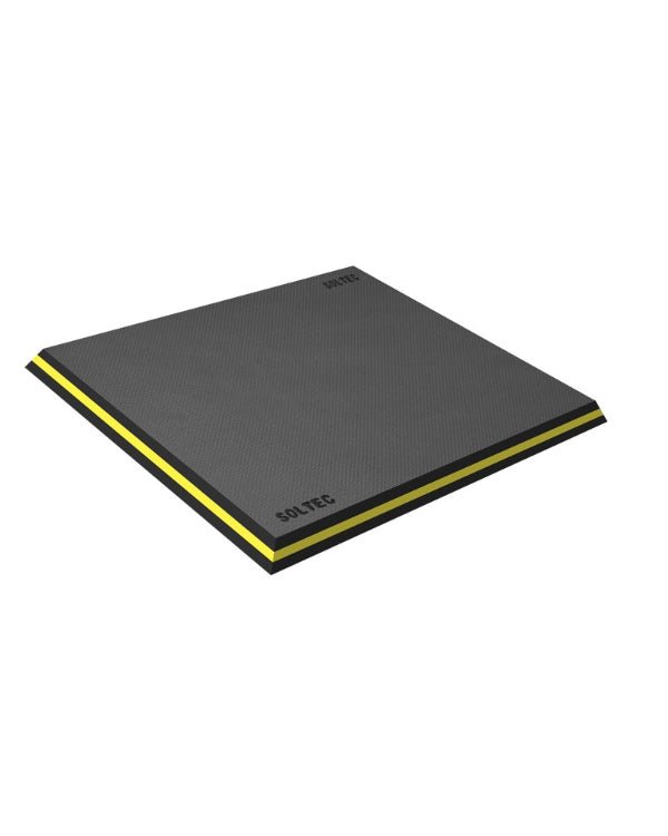 Alfombra Antifatiga Gris Oscuro LL con Franja Amarilla 1" - SOLTEC