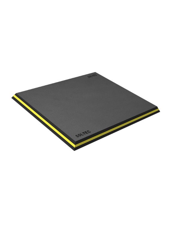 Alfombra Antifatiga Gris Oscuro LL con Franja Amarilla 3/4" - SOLTEC