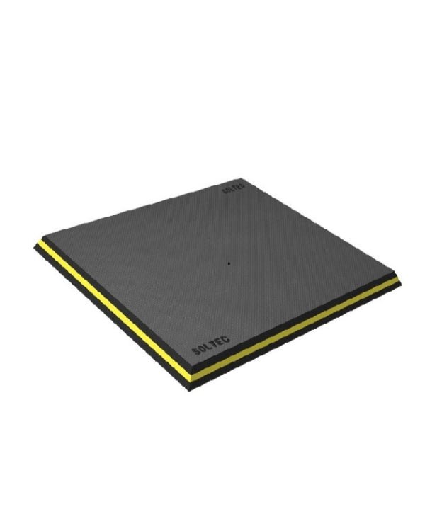 Alfombra Antifatiga Gris Oscuro LL con Franja Amarilla 5/8" - SOLTEC