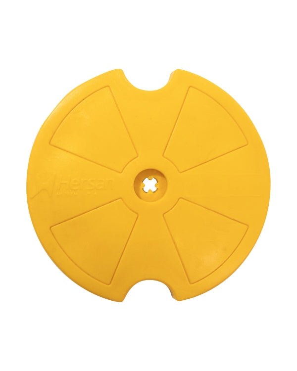 Botón Hibrido 360 de Polietileno Amarillo con Cinta Reflejante - SOLTEC