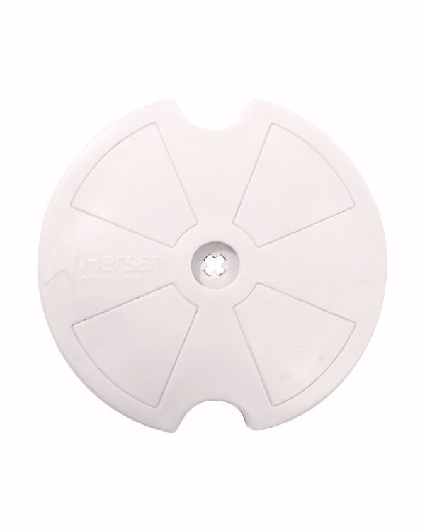 Botón Hibrido 360 de Polietileno Blanco con Cinta Reflejante - SOLTEC
