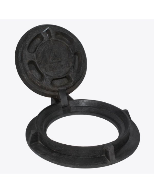 Casquete y Tapadera embisagrada de Polietileno Negro para Pozo de Visita de Alcantarillado Sanitario Modelo HS - 15 II - SOLTEC