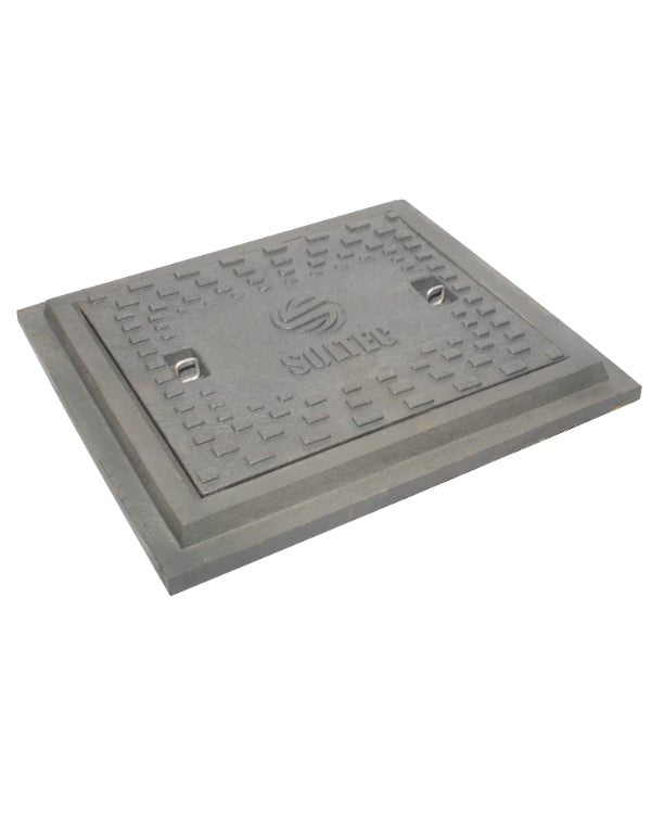 Marco y Tapadera de Polietileno Gris para Caja de Registro 50 cm x 60 cm - SOLTEC