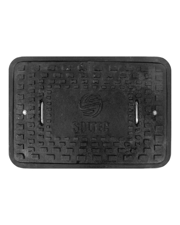 Marco y Tapadera de Polietileno Negro para Caja de Registro 52 cm x 80 cm - SOLTEC