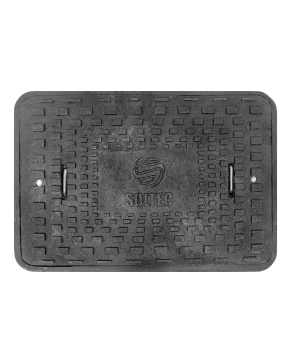 Marco y Tapadera de Polietileno Negro para Caja de Registro 67 cm x 1.01 m - SOLTEC