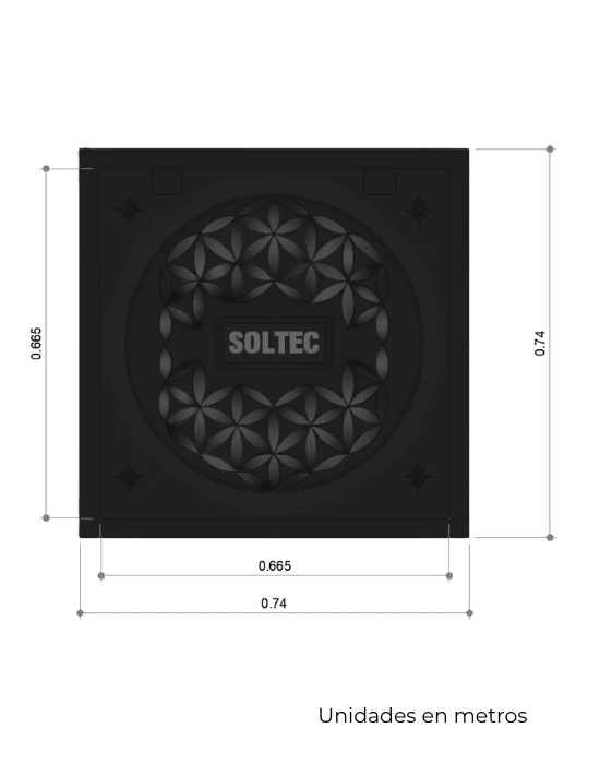 Marco y Tapadera Embisagrada de Polietileno 66.50 cm x 66.50 cm - SOLTEC