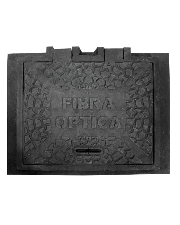 Marco y Tapadera embisagrada de Polietileno Negro para Caja de Registro 55 cm x 70 cm - SOLTEC