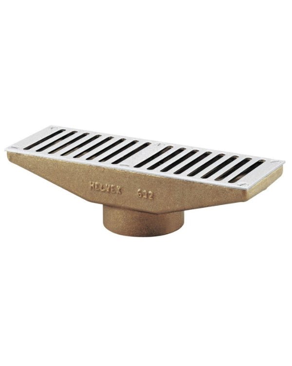 Rejilla Rectangular de Acero Inoxidable con conexión de rosca para tubo de 2" - SOLTEC