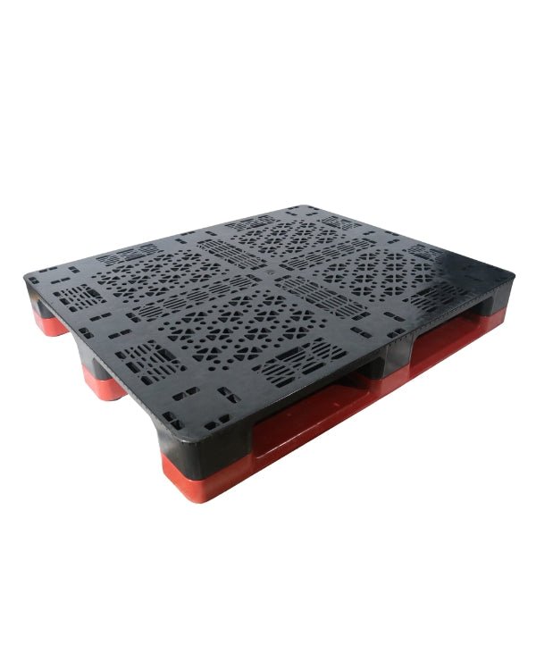 Tarima Plástica con Superficie Abierta Rojo/Negro 40" x 48" - SOLTEC