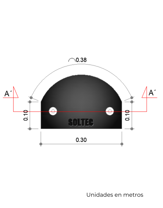Terminal para Reductor de Velocidad tipo Tumulo de Hule 20 x 30 x 5 - SOLTEC