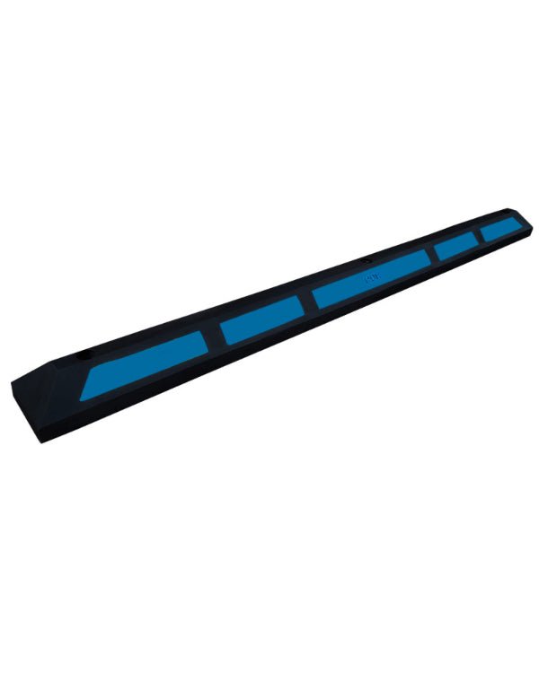 Tope de Polietileno Negro Reciclado Reciclado con Pintura Azul para Estacionamiento - SOLTEC