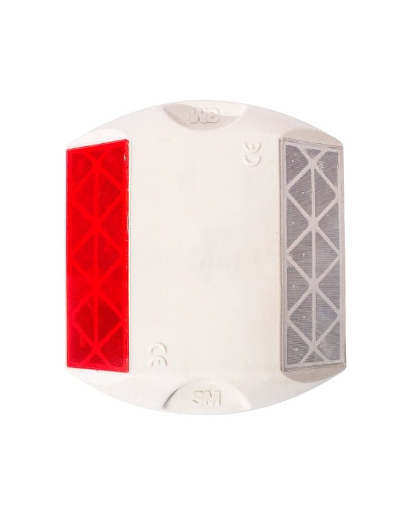 Vialeta Cuadricular de Polietileno Blanco con Reflejante Bi - direccional Rojo Blanco - SOLTEC